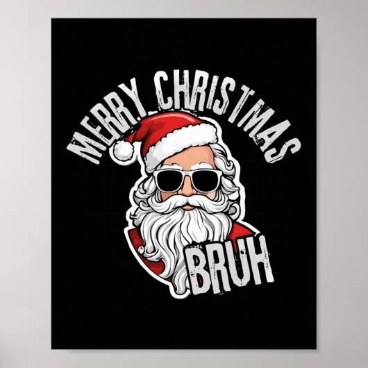 Groovy Merry Christmas Santa Burh Geruit Retro Poster (Voorkant)
