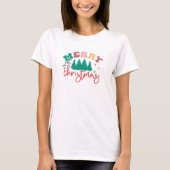 Groovy Merry Christmas T-shirt (Voorkant)