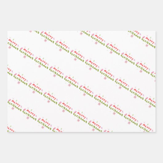 Groovy Merry kerstboomballetjes Inpakpapier Vel (Voorkant 3)