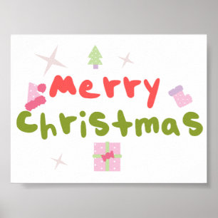Groovy Merry kerstboomballetjes Poster