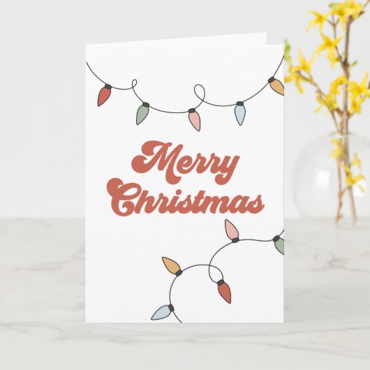 Groovy Merry-kerstlampjes Kaart (Gele Bloem)