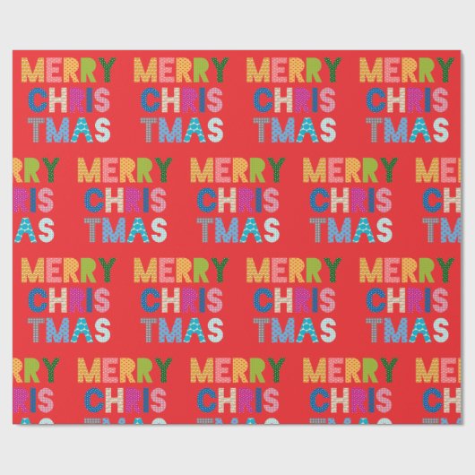 Groovy Merry Kerstmis Cadeaupapier (Vlak)