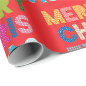 Groovy Merry Kerstmis Cadeaupapier (Rol Hoek)