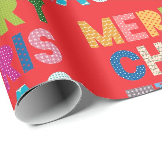 Groovy Merry Kerstmis Cadeaupapier (Rol Hoek)
