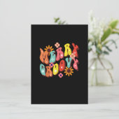 Groovy Merry Kerstmis hippie is de seizoensgeschie Kaart (Staand voorkant)