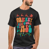 Groovy Merry met kerstmis - Mannen van de Retro Xm T-shirt (Voorkant)