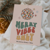 Groovy Merry Vibes Only Retro Christmas Kaart