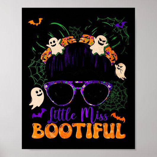 Groovy Messy Bun Bootiful Halloween Boo Ghost Girl Poster (Voorkant)