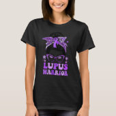 Groovy Messy Bun Leopard Purple Ribbon Lupus Warri T-shirt (Voorkant)