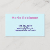 Groovy Metallic Squiggles Pastel Roze Blauw Uniek Visitekaartje (Achterkant)