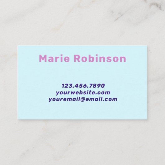 Groovy Metallic Squiggles Pastel Roze Blauw Uniek Visitekaartje (Achterkant)