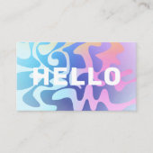 Groovy Metallic Squiggles Pastel Roze Blauw Uniek Visitekaartje (Voorkant)