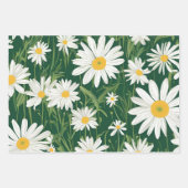 Groovy Mid Century Modern Daisy Floraal Inpakpapier Vel (Voorkant 2)