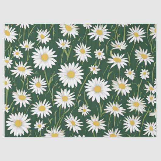 Groovy Mid Century Modern Daisy Floraal Tissuepapier (Voorkant)