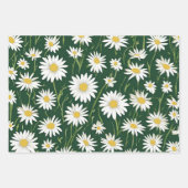 Groovy Mid Century Modern Daisy Floral Inpakpapier Vel (Voorkant 3)