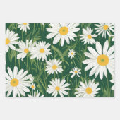 Groovy Mid Century Modern Daisy Floral Inpakpapier Vel (Voorkant 2)