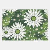 Groovy Mid Century Modern Daisy Floral Inpakpapier Vel (Voorkant)