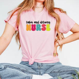 Groovy Midcentury arbeids- en bezorgverpleegkundig T-shirt