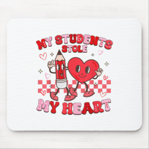 Groovy Mijn studenten hebben mijn hart Valentijnsd Muismat