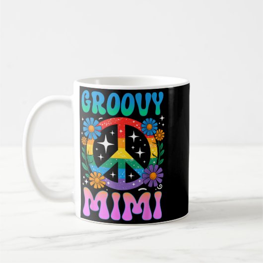 Groovy Mimi Floral Hipe Funny Mother's Day Mom Wom Koffiemok (Links)