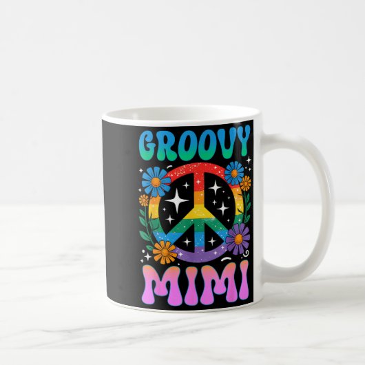 Groovy Mimi Floral Hipe Funny Mother's Day Mom Wom Koffiemok (Rechts)