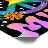 Groovy Mimi Floral Hipe Funny Mother's Day Mom Wom Poster (Hoek)