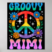 Groovy Mimi Floral Hipe Funny Mother's Day Mom Wom Poster (Voorkant)