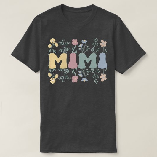 Groovy Mimi Grandmoeder Flowers Mimi Grandma T-shirt (Design voorkant)