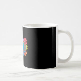 Groovy mimi klei stijl kleurrijk bloemendesign koffiemok