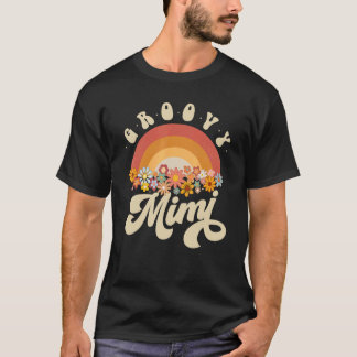Groovy Mimi Retro Rainbow Colorful Flowers Grandma T-shirt