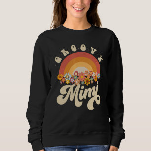 Groovy Mimi Retro Regenboog Kleurrijke Bloemen Oma Trui