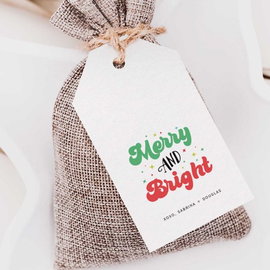 Groovy-minimalistische kerst cadeaulabel