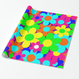 Groovy  mod bloemenpracht cadeaupapier