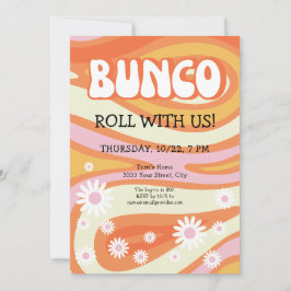 Groovy Mod Dames Nacht Bunco Party Kaart