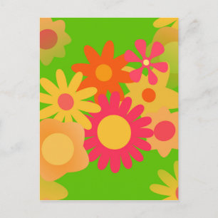 groovy mod floral briefkaart
