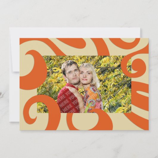 Groovy Mod Holiday Photo Flat Card Feestdagenkaart (Voorkant)