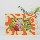 Groovy Mod Holiday Photo Flat Card Feestdagenkaart (Staand voorkant)