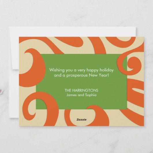 Groovy Mod Holiday Photo Flat Card Feestdagenkaart (Achterkant)