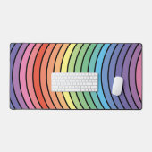 Groovy Mod Kleurrijke Funky Retro Abstract Regenbo Bureaumat (Keyboard & Muis)