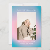 Groovy Mod Pastel Retro Custom Photo Afstuderen Aankondiging (Voorkant)