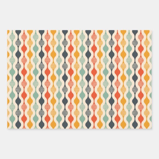 Groovy Mod Stripe Patroon Inpakpapier Vel (Voorkant 2)