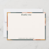 Groovy Modern Earth Tone Wavy Stripe Personalized Bedankkaart (Voorkant)
