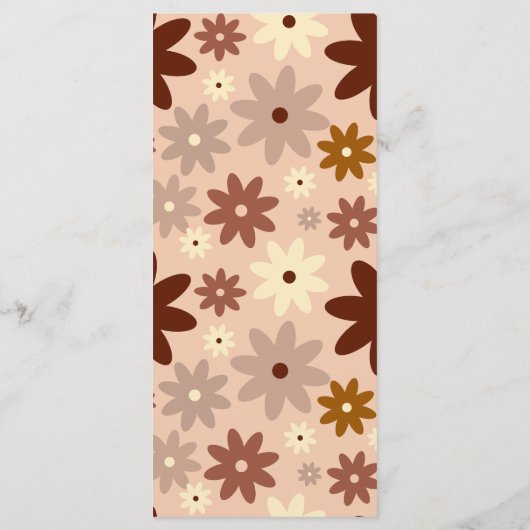 Groovy Modern Groovy Retro 70s Bloemenbruiloft Menu (Achterkant)