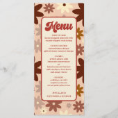 Groovy Modern Groovy Retro 70s Bloemenbruiloft Menu (Voorkant)