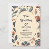 Groovy modern madeliefje bloemenbruiloft Kaart (Voorkant)