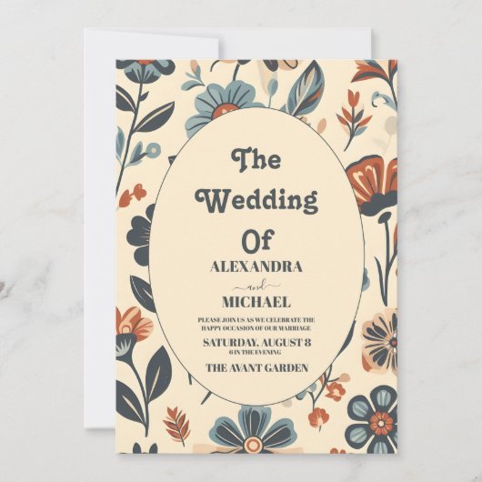  Groovy modern madeliefje bloemenbruiloft Kaart (Voorkant)