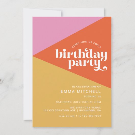 Groovy Modern Retro Leuk Kleurrijk Elke leeftijd V Kaart (Voorkant)