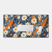 Groovy Modern Waterverf Daisy Pattern Bureaumat (Keyboard & Muis)