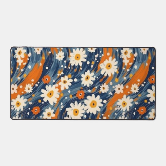 Groovy Modern Waterverf Daisy Pattern Bureaumat (Voorkant)