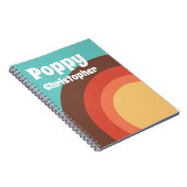 Groovy Moderne Retro Kleurrijke Curves Gepersonali Notitieboek (Rechterzijde)